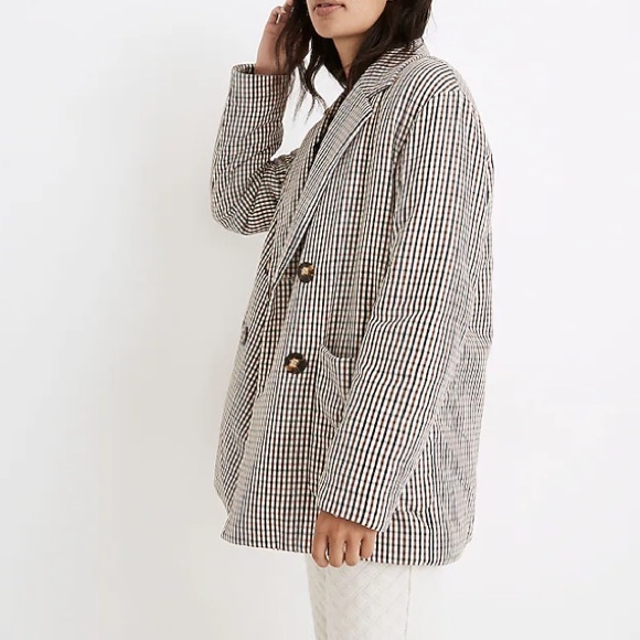 MADEWELL Padded Double Breasted Oversized Jacket in Plaid - Picture 3 of 9